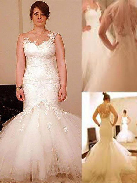 Trompete/Meerjungfrau-Linie Träger Bodenlange Ärmellos Organza Brautkleid